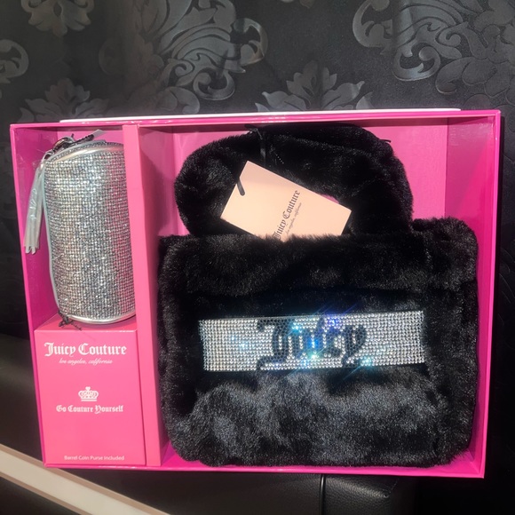 ‼️SOLD‼️ JUICY COUTURE Mini Faux Fur Tote And Coin Purse Boxed Gift Set - Picture 8 of 10